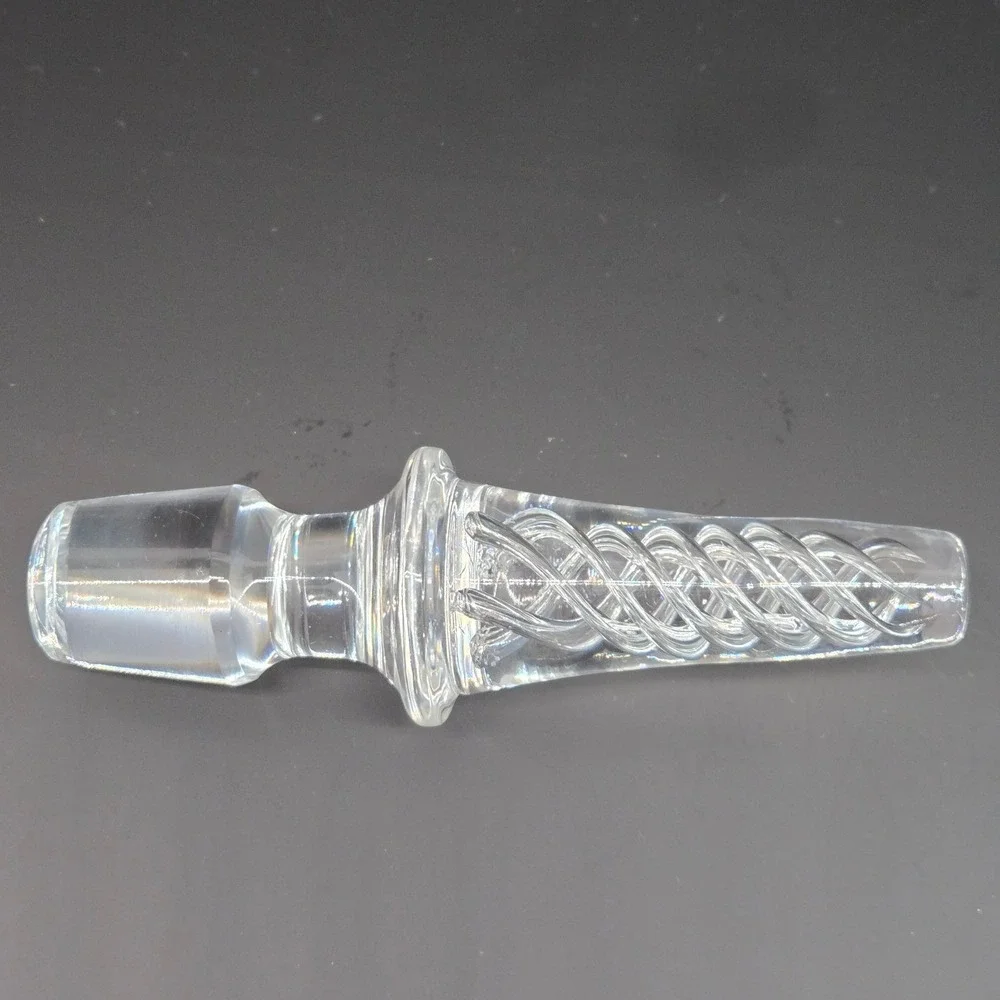 Stuart Crystal Air Twist Stopper Decanter Clear Glass Fluted Neck Vintage 15.5in